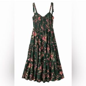 NWT Francesca Katy Olive Floral Tie Dress